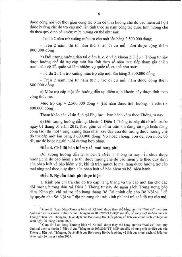 Chế độ với người tham gia chiến tranh bảo vệ Tổ quốc, làm nhiệm vụ ở Campuchia, Lào sau 30/4/1975 đã xuất ngũ- Ảnh 6. Chế độ với người tham gia chiến tranh bảo vệ Tổ quốc, làm nhiệm vụ ở Campuchia, Lào sau 30/4/1975 đã xuất ngũ- Ảnh 6.