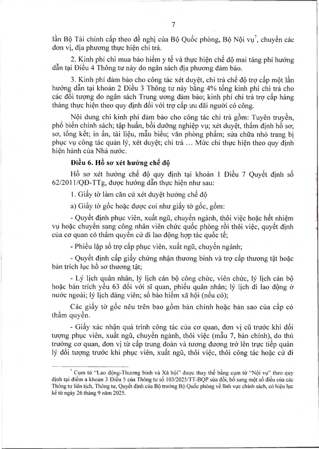 Chế độ với người tham gia chiến tranh bảo vệ Tổ quốc, làm nhiệm vụ ở Campuchia, Lào sau 30/4/1975 đã xuất ngũ- Ảnh 7. Chế độ với người tham gia chiến tranh bảo vệ Tổ quốc, làm nhiệm vụ ở Campuchia, Lào sau 30/4/1975 đã xuất ngũ- Ảnh 7.