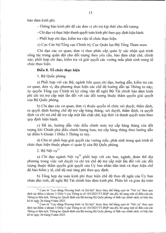 Chế độ với người tham gia chiến tranh bảo vệ Tổ quốc, làm nhiệm vụ ở Campuchia, Lào sau 30/4/1975 đã xuất ngũ- Ảnh 13. Chế độ với người tham gia chiến tranh bảo vệ Tổ quốc, làm nhiệm vụ ở Campuchia, Lào sau 30/4/1975 đã xuất ngũ- Ảnh 13.