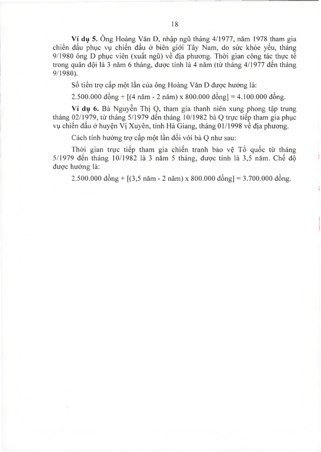 Chế độ với người tham gia chiến tranh bảo vệ Tổ quốc, làm nhiệm vụ ở Campuchia, Lào sau 30/4/1975 đã xuất ngũ- Ảnh 18. Chế độ với người tham gia chiến tranh bảo vệ Tổ quốc, làm nhiệm vụ ở Campuchia, Lào sau 30/4/1975 đã xuất ngũ- Ảnh 18.