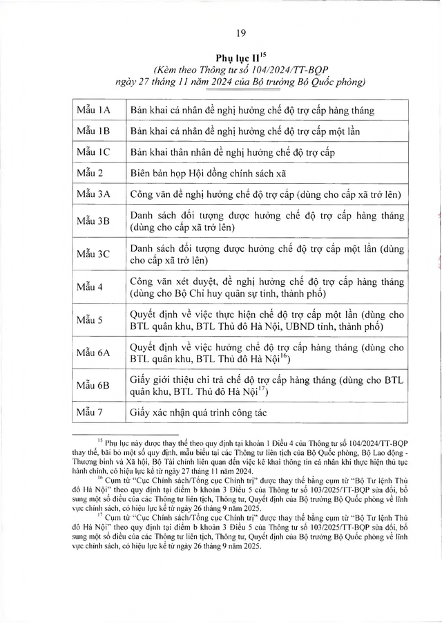 Chế độ với người tham gia chiến tranh bảo vệ Tổ quốc, làm nhiệm vụ ở Campuchia, Lào sau 30/4/1975 đã xuất ngũ- Ảnh 19. Chế độ với người tham gia chiến tranh bảo vệ Tổ quốc, làm nhiệm vụ ở Campuchia, Lào sau 30/4/1975 đã xuất ngũ- Ảnh 19.