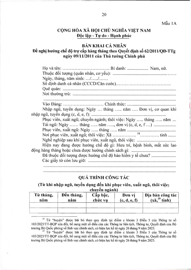 Chế độ với người tham gia chiến tranh bảo vệ Tổ quốc, làm nhiệm vụ ở Campuchia, Lào sau 30/4/1975 đã xuất ngũ- Ảnh 20. Chế độ với người tham gia chiến tranh bảo vệ Tổ quốc, làm nhiệm vụ ở Campuchia, Lào sau 30/4/1975 đã xuất ngũ- Ảnh 20.