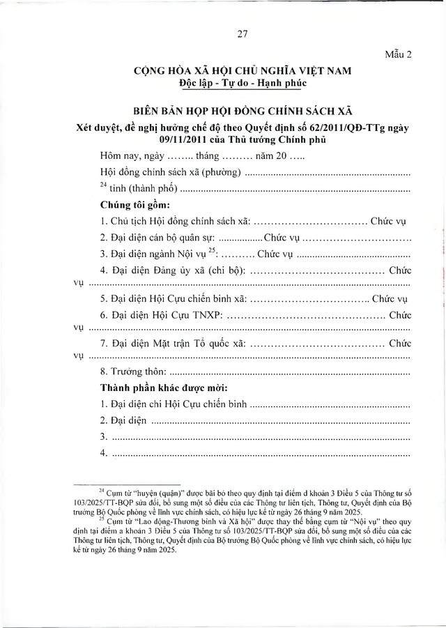 Chế độ với người tham gia chiến tranh bảo vệ Tổ quốc, làm nhiệm vụ ở Campuchia, Lào sau 30/4/1975 đã xuất ngũ- Ảnh 27. Chế độ với người tham gia chiến tranh bảo vệ Tổ quốc, làm nhiệm vụ ở Campuchia, Lào sau 30/4/1975 đã xuất ngũ- Ảnh 27.