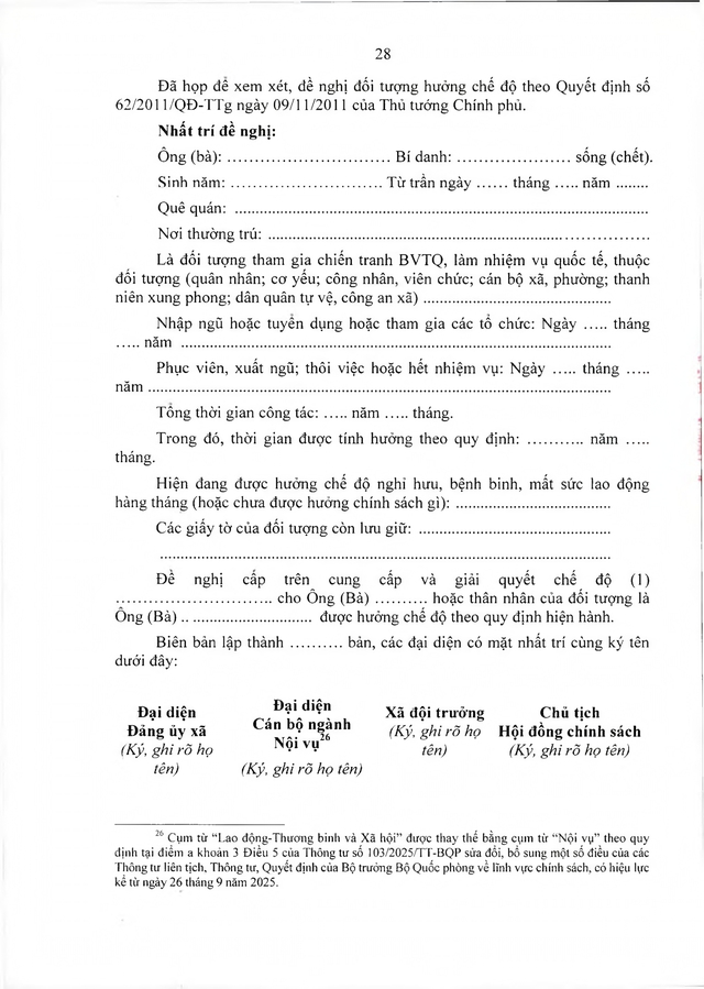 Chế độ với người tham gia chiến tranh bảo vệ Tổ quốc, làm nhiệm vụ ở Campuchia, Lào sau 30/4/1975 đã xuất ngũ- Ảnh 28. Chế độ với người tham gia chiến tranh bảo vệ Tổ quốc, làm nhiệm vụ ở Campuchia, Lào sau 30/4/1975 đã xuất ngũ- Ảnh 28.