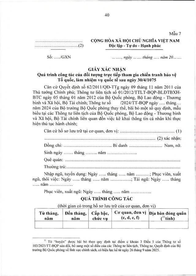 Chế độ với người tham gia chiến tranh bảo vệ Tổ quốc, làm nhiệm vụ ở Campuchia, Lào sau 30/4/1975 đã xuất ngũ- Ảnh 40. Chế độ với người tham gia chiến tranh bảo vệ Tổ quốc, làm nhiệm vụ ở Campuchia, Lào sau 30/4/1975 đã xuất ngũ- Ảnh 40.