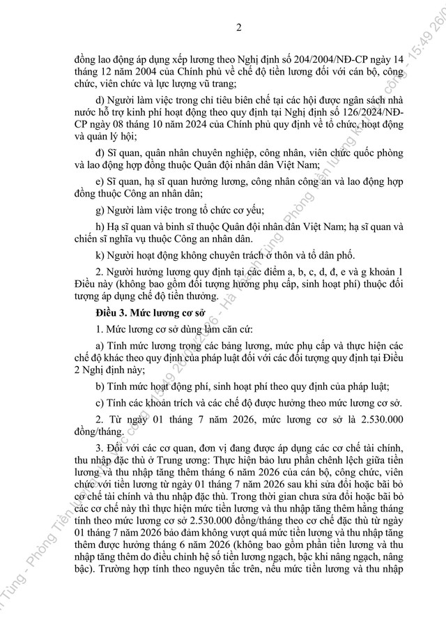 TOÀN VĂN: Dự thảo Nghị định quy định mức lương cơ sở, chế độ tiền thưởng đối với cán bộ, công chức, viên chức và lực lượng vũ trang- Ảnh 3.