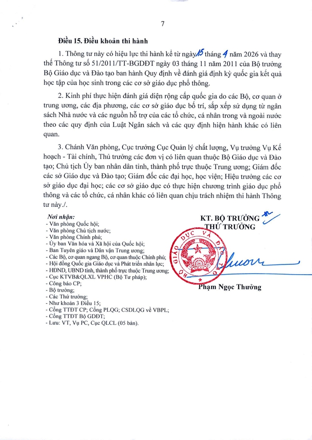 TOÀN VĂN: Thông tư 08/2026/TT-BGDĐT đánh giá diện rộng quốc gia chất lượng giáo dục phổ thông- Ảnh 8.
