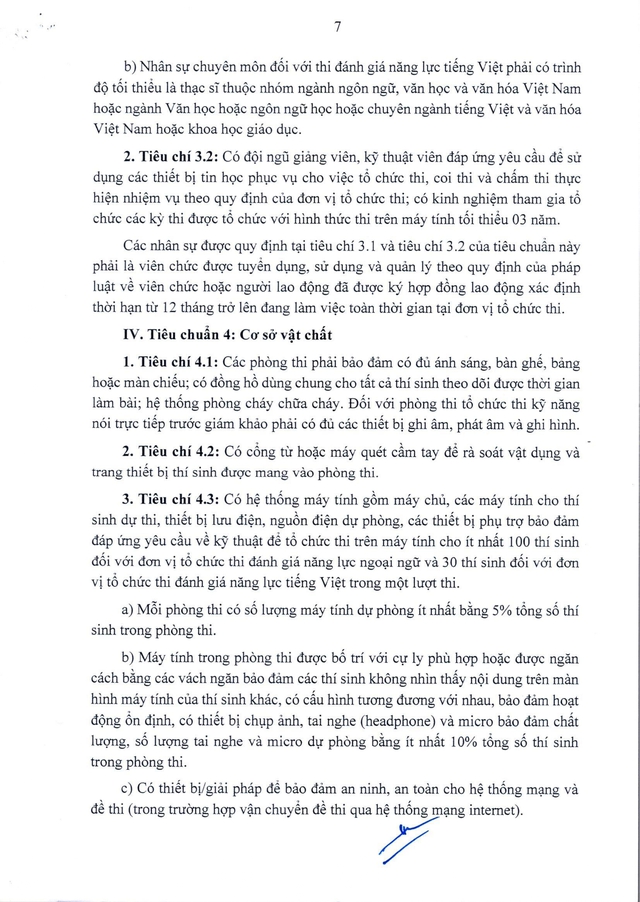 TOÀN VĂN: Thông tư 09/2026/TT-BGDĐT về tổ chức thi đánh giá năng lực ngoại ngữ và tiếng Việt- Ảnh 7.