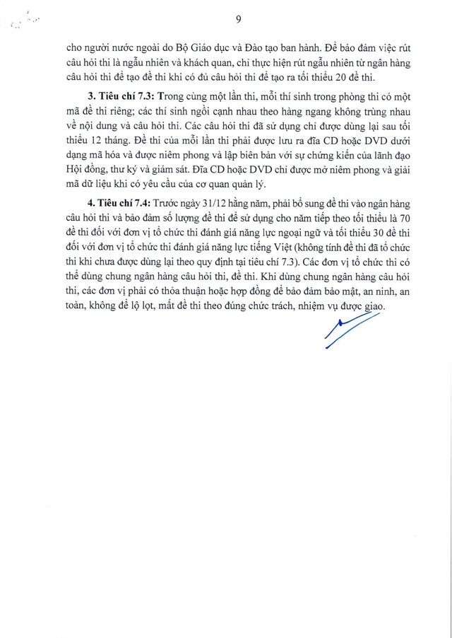 TOÀN VĂN: Thông tư 09/2026/TT-BGDĐT về tổ chức thi đánh giá năng lực ngoại ngữ và tiếng Việt- Ảnh 9.