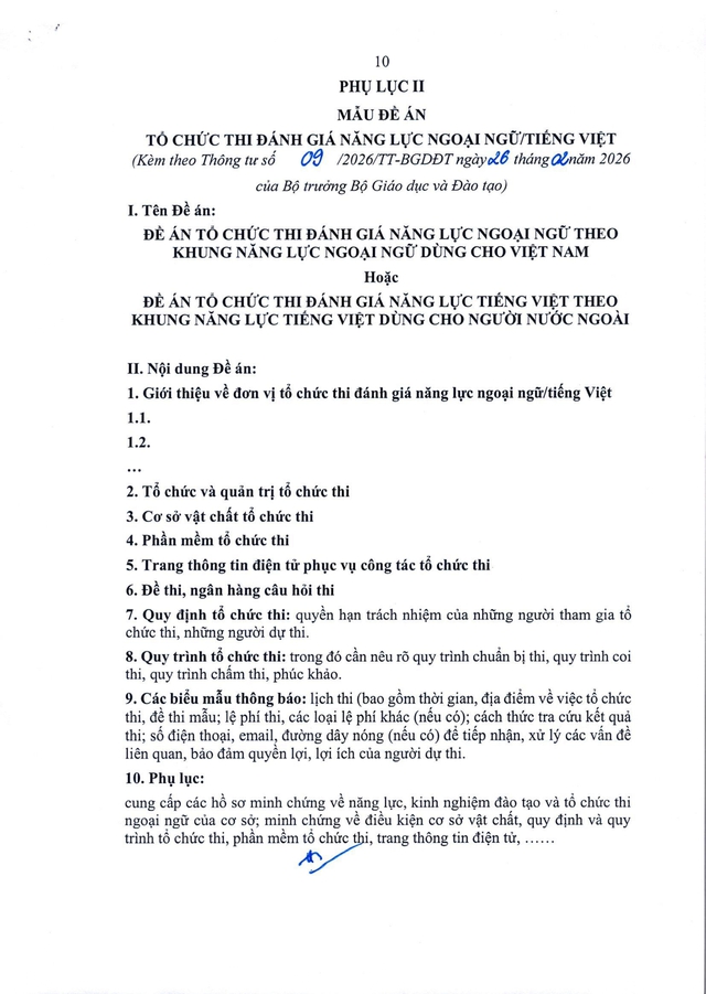 TOÀN VĂN: Thông tư 09/2026/TT-BGDĐT về tổ chức thi đánh giá năng lực ngoại ngữ và tiếng Việt- Ảnh 10.