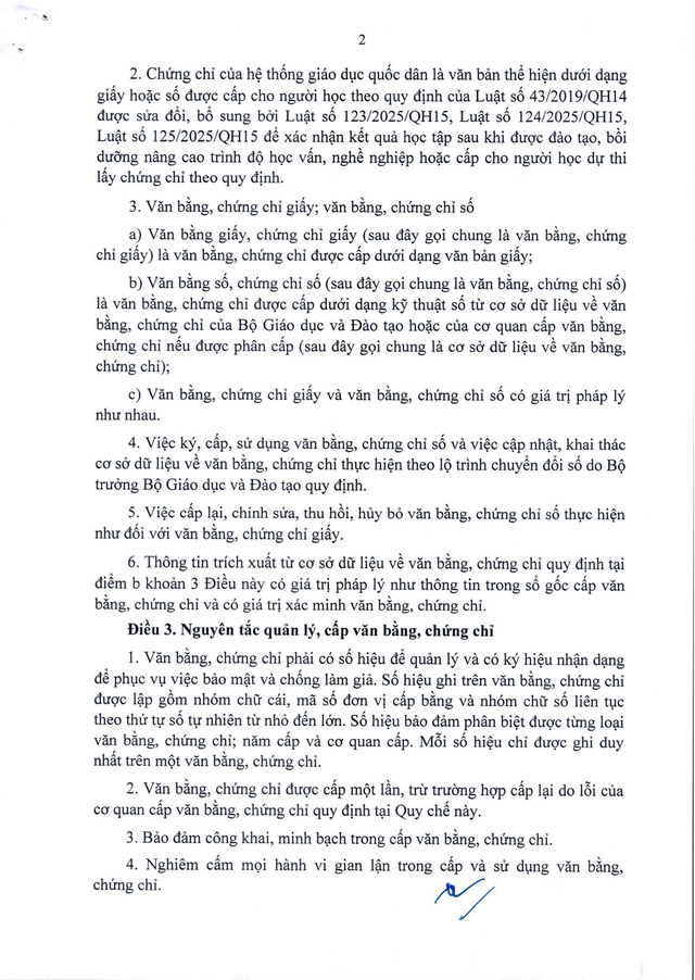 Quy chế mới về văn bằng, chứng chỉ của hệ thống giáo dục quốc dân- Ảnh 5.