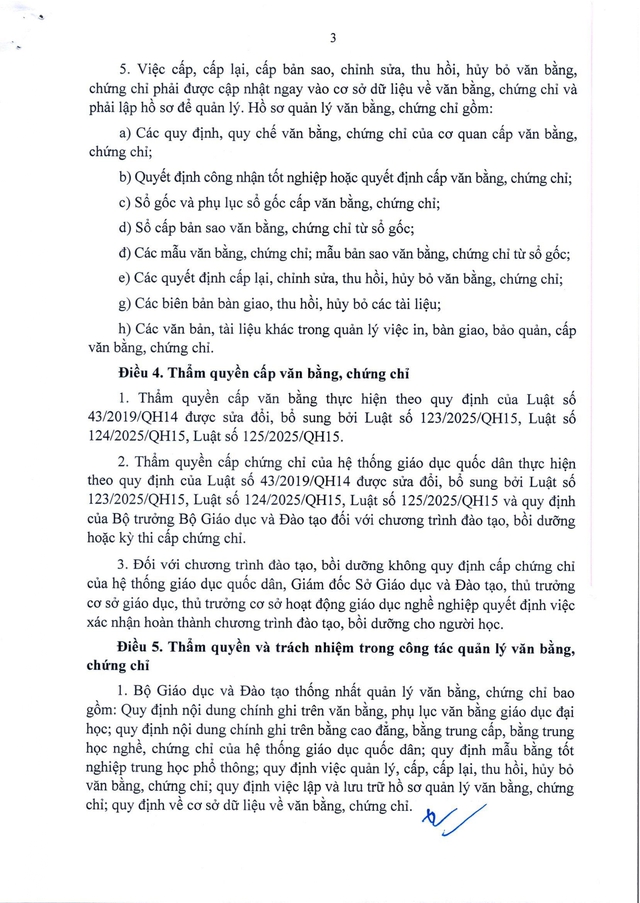 Quy chế mới về văn bằng, chứng chỉ của hệ thống giáo dục quốc dân- Ảnh 6.