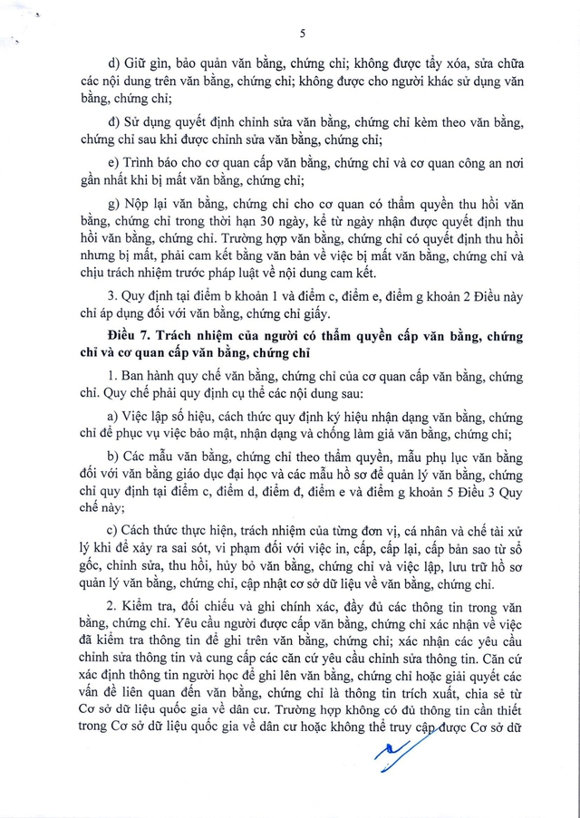 Quy chế mới về văn bằng, chứng chỉ của hệ thống giáo dục quốc dân- Ảnh 8.