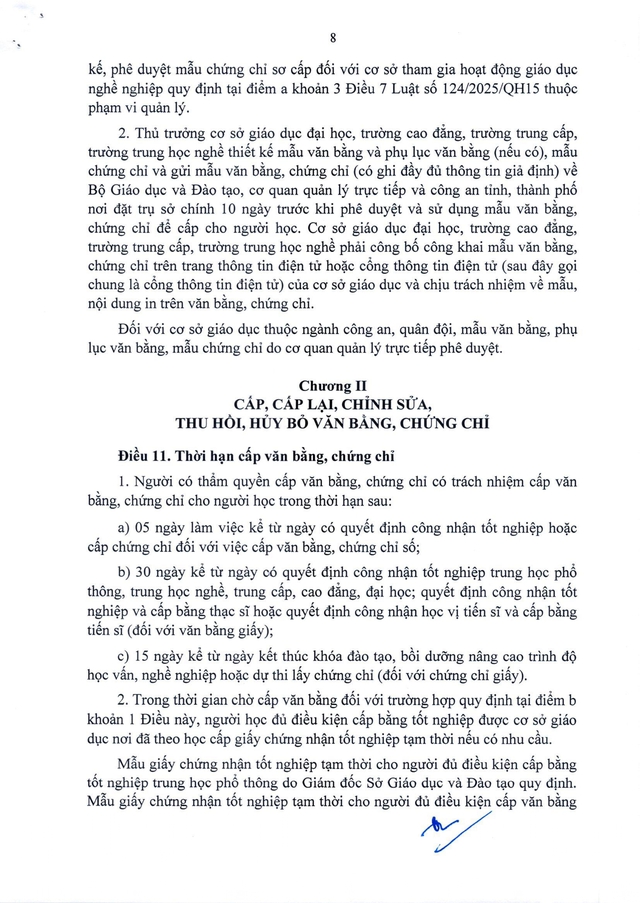 Quy chế mới về văn bằng, chứng chỉ của hệ thống giáo dục quốc dân- Ảnh 11.