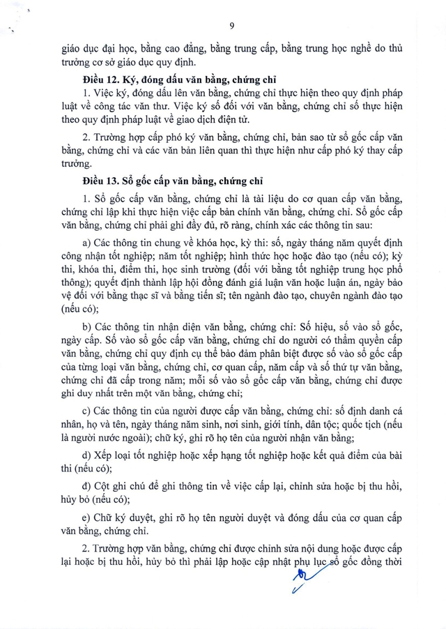 Quy chế mới về văn bằng, chứng chỉ của hệ thống giáo dục quốc dân- Ảnh 12.