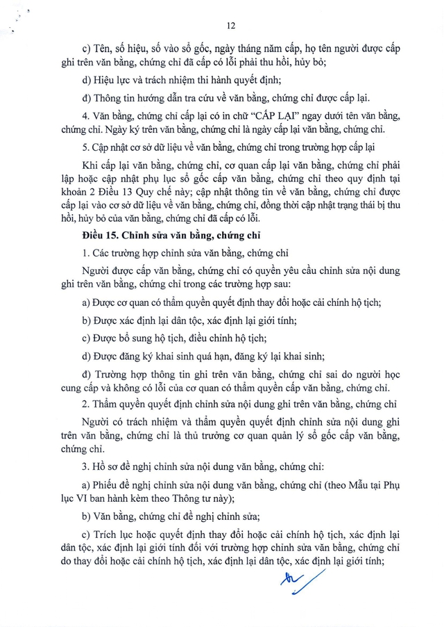 Quy chế mới về văn bằng, chứng chỉ của hệ thống giáo dục quốc dân- Ảnh 15.