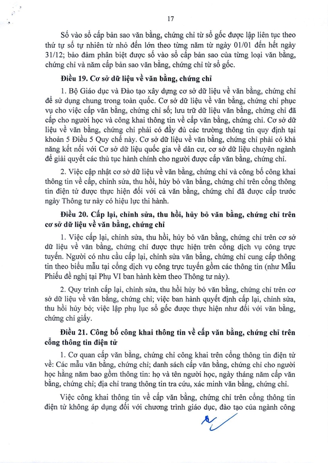 Quy chế mới về văn bằng, chứng chỉ của hệ thống giáo dục quốc dân- Ảnh 20.