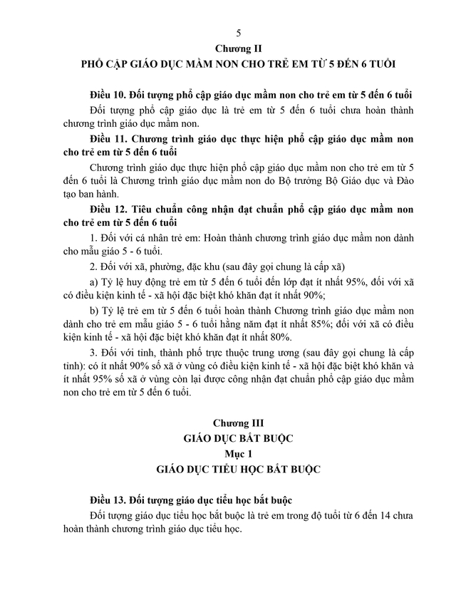 Đề xuất quy định phổ cập giáo dục mầm non cho trẻ 5 - 6 tuổi, giáo dục bắt buộc, xóa mù chữ- Ảnh 7.