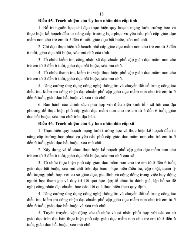 Đề xuất quy định phổ cập giáo dục mầm non cho trẻ 5 - 6 tuổi, giáo dục bắt buộc, xóa mù chữ- Ảnh 20.