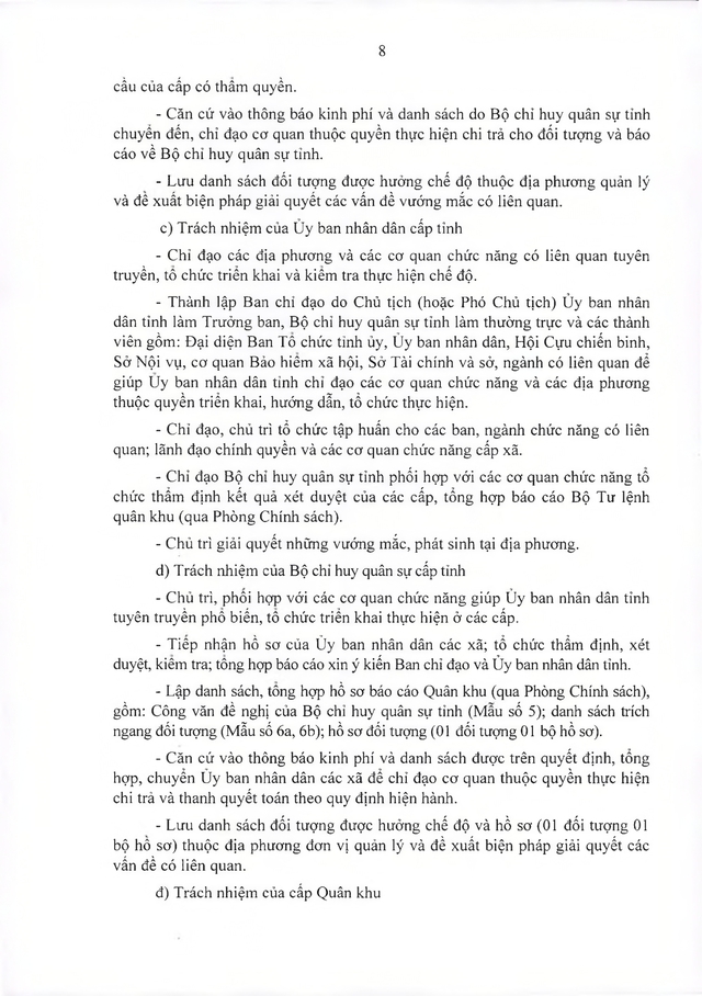 Chế độ với quân nhân, công nhân viên quốc phòng tham gia chống Pháp phục viên từ 31/12/1960 về trước- Ảnh 8.