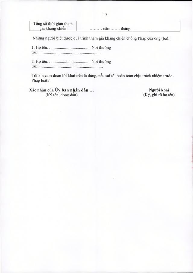 Chế độ với quân nhân, công nhân viên quốc phòng tham gia chống Pháp phục viên từ 31/12/1960 về trước- Ảnh 17.