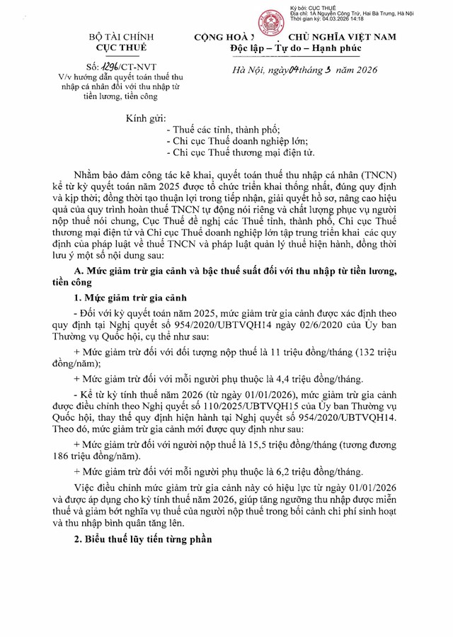 Hướng dẫn quyết toán thuế thu nhập cá nhân đối với thu nhập từ tiền lương, tiền công- Ảnh 1.