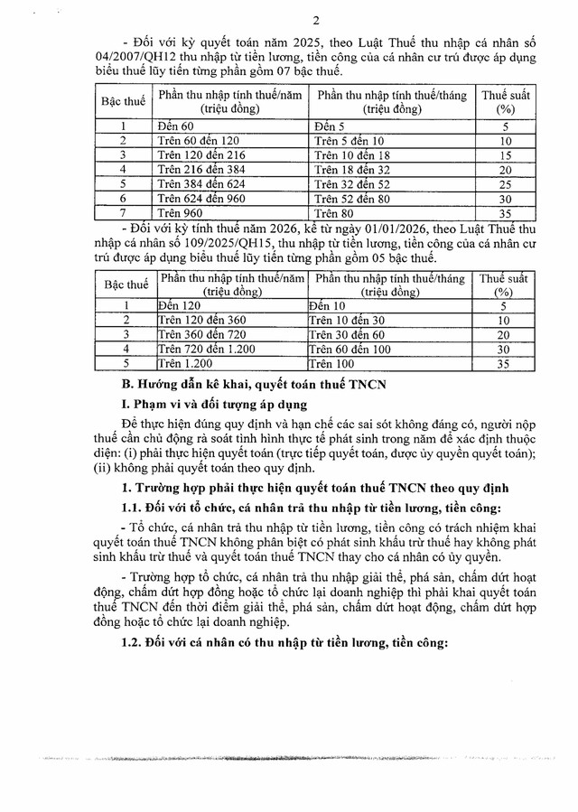 Hướng dẫn quyết toán thuế thu nhập cá nhân đối với thu nhập từ tiền lương, tiền công- Ảnh 2.