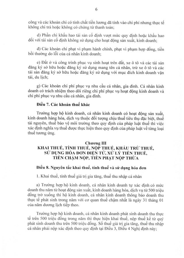 TOÀN VĂN: Nghị định 68/2026/NĐ-CP quy định về chính sách thuế, quản lý thuế với hộ kinh doanh- Ảnh 6.