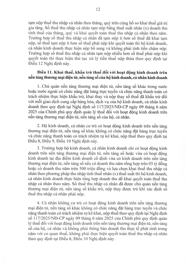 TOÀN VĂN: Nghị định 68/2026/NĐ-CP quy định về chính sách thuế, quản lý thuế với hộ kinh doanh- Ảnh 12.