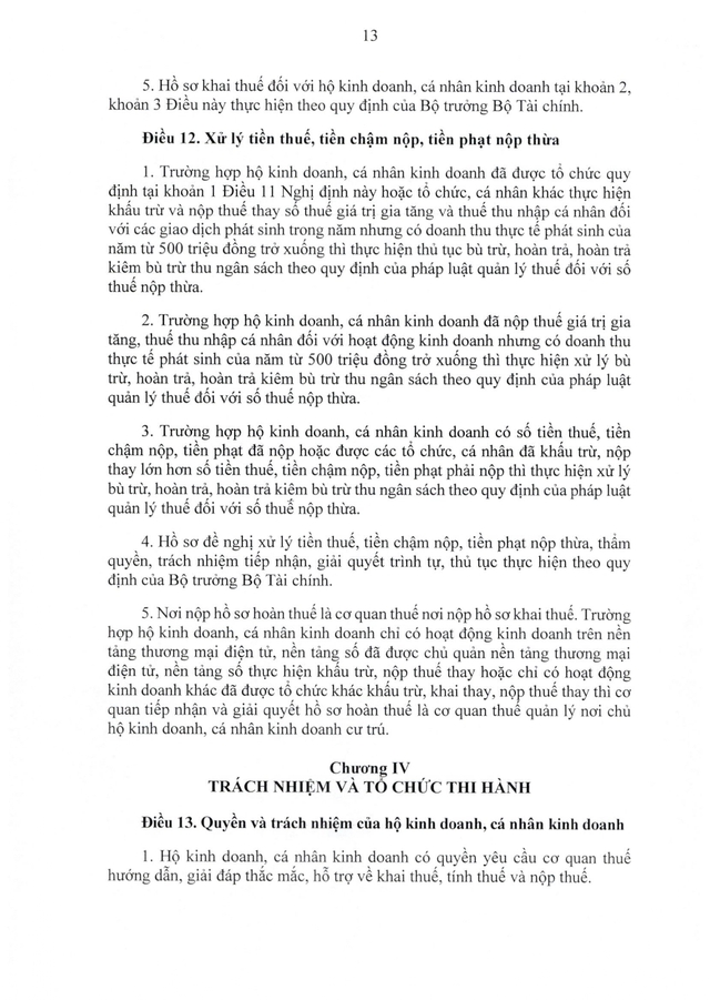 TOÀN VĂN: Nghị định 68/2026/NĐ-CP quy định về chính sách thuế, quản lý thuế với hộ kinh doanh- Ảnh 13.