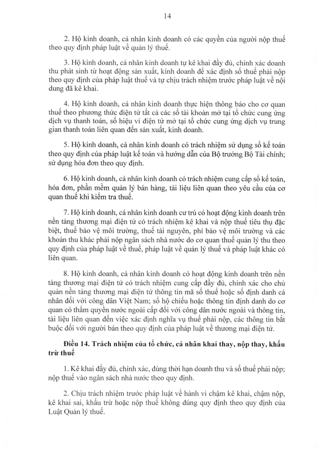 TOÀN VĂN: Nghị định 68/2026/NĐ-CP quy định về chính sách thuế, quản lý thuế với hộ kinh doanh- Ảnh 14.