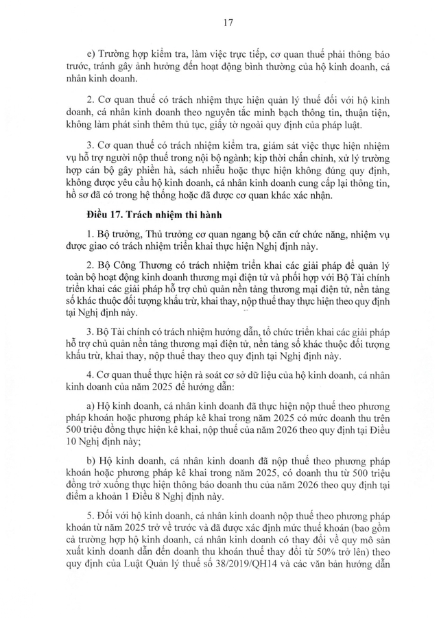 TOÀN VĂN: Nghị định 68/2026/NĐ-CP quy định về chính sách thuế, quản lý thuế với hộ kinh doanh- Ảnh 17.