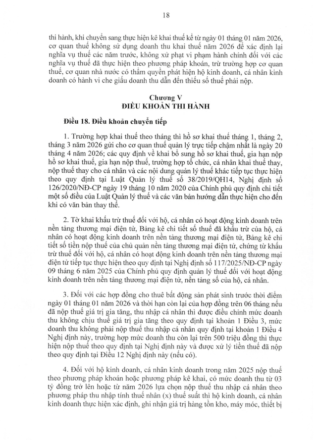 TOÀN VĂN: Nghị định 68/2026/NĐ-CP quy định về chính sách thuế, quản lý thuế với hộ kinh doanh- Ảnh 18.
