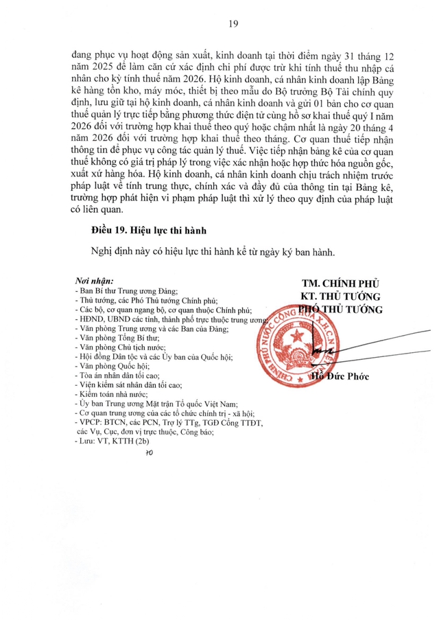 TOÀN VĂN: Nghị định 68/2026/NĐ-CP quy định về chính sách thuế, quản lý thuế với hộ kinh doanh- Ảnh 19.