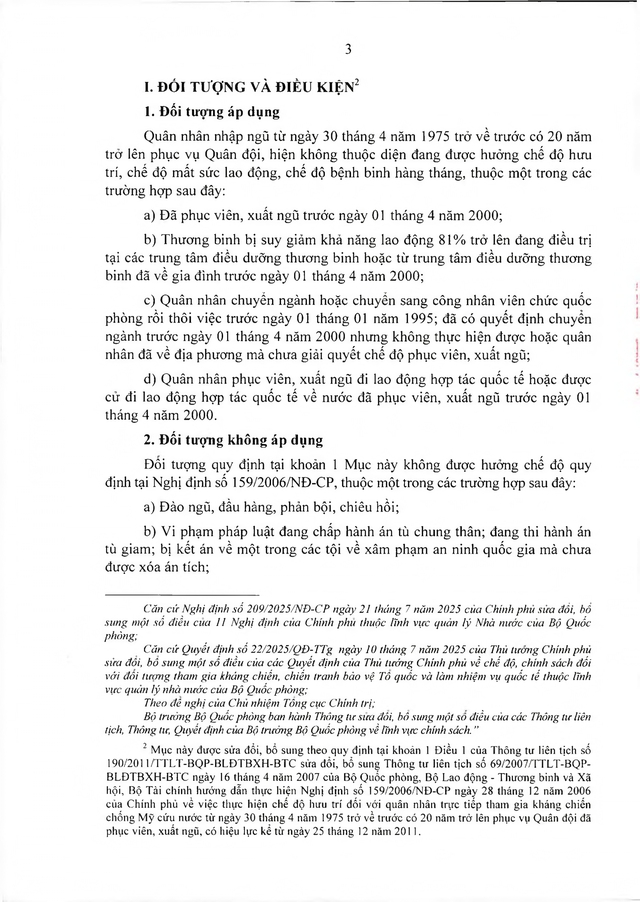 Chế độ hưu trí với quân nhân trực tiếp tham gia kháng chiến chống Mỹ từ 30/4/1975 về trước có từ 20 năm trong Quân đội đã xuất ngũ- Ảnh 3.