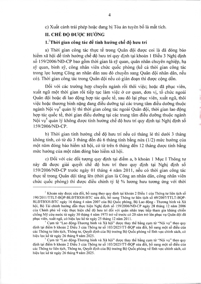 Chế độ hưu trí với quân nhân trực tiếp tham gia kháng chiến chống Mỹ từ 30/4/1975 về trước có từ 20 năm trong Quân đội đã xuất ngũ- Ảnh 4.