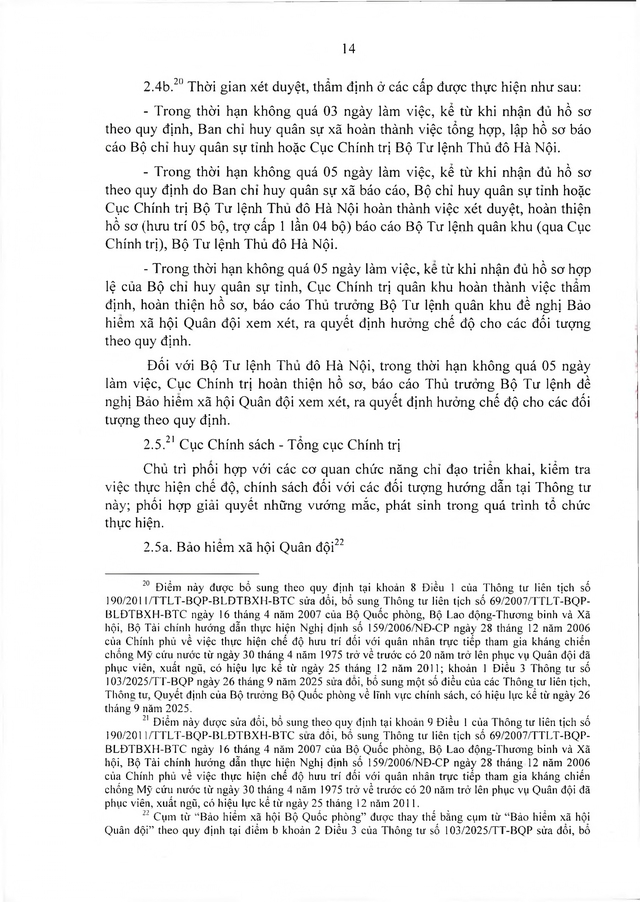 Chế độ hưu trí với quân nhân trực tiếp tham gia kháng chiến chống Mỹ từ 30/4/1975 về trước có từ 20 năm trong Quân đội đã xuất ngũ- Ảnh 14.