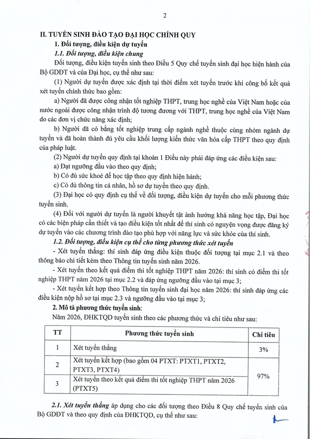Đại học Kinh tế Quốc dân tuyển sinh 2026 gần 9.000 chỉ tiêu - Ảnh 2.