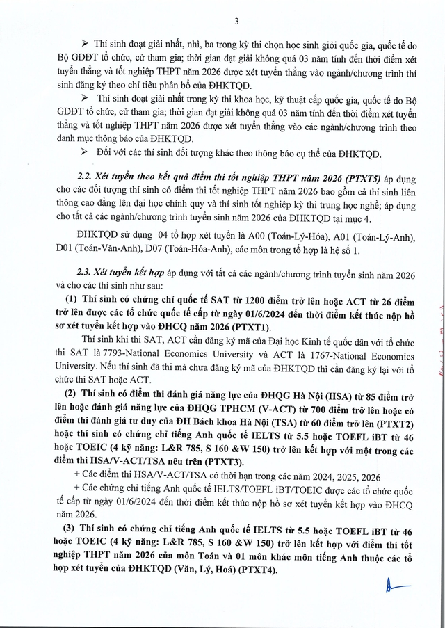 Đại học Kinh tế Quốc dân tuyển sinh 2026 gần 9.000 chỉ tiêu - Ảnh 3.