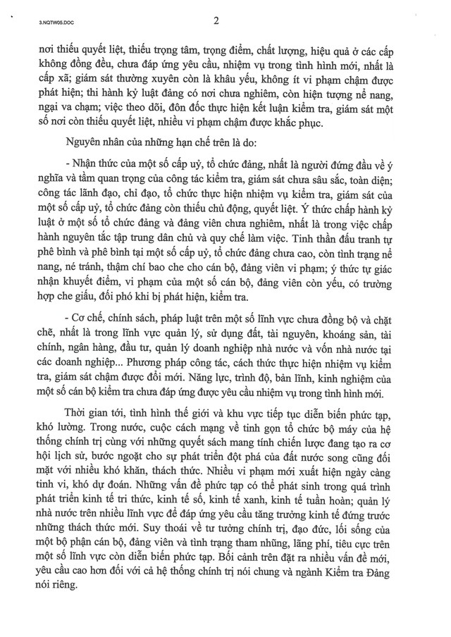TOÀN VĂN: Nghị quyết số 05-NQ/TW Hội nghị Trung ương 2 khóa XIV về đổi mới, nâng cao hiệu lực công tác kiểm tra, giám sát và kỷ luật đảng- Ảnh 4. TOÀN VĂN: Nghị quyết số 05-NQ/TW Hội nghị Trung ương 2 khóa XIV về đổi mới, nâng cao hiệu lực công tác kiểm tra, giám sát và kỷ luật đảng- Ảnh 4.