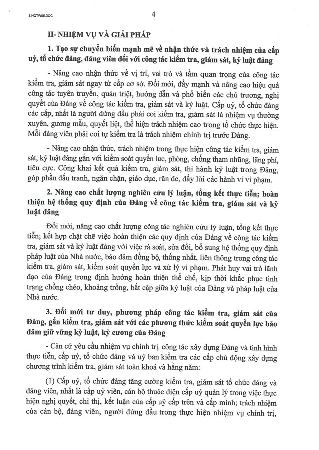 TOÀN VĂN: Nghị quyết số 05-NQ/TW Hội nghị Trung ương 2 khóa XIV về đổi mới, nâng cao hiệu lực công tác kiểm tra, giám sát và kỷ luật đảng- Ảnh 6. TOÀN VĂN: Nghị quyết số 05-NQ/TW Hội nghị Trung ương 2 khóa XIV về đổi mới, nâng cao hiệu lực công tác kiểm tra, giám sát và kỷ luật đảng- Ảnh 6.