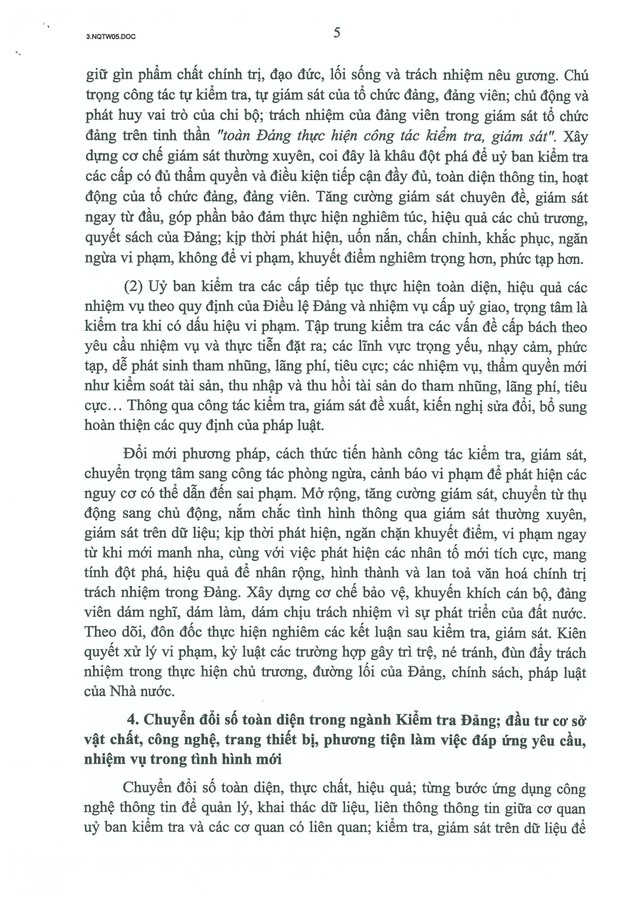 TOÀN VĂN: Nghị quyết số 05-NQ/TW Hội nghị Trung ương 2 khóa XIV về đổi mới, nâng cao hiệu lực công tác kiểm tra, giám sát và kỷ luật đảng- Ảnh 7. TOÀN VĂN: Nghị quyết số 05-NQ/TW Hội nghị Trung ương 2 khóa XIV về đổi mới, nâng cao hiệu lực công tác kiểm tra, giám sát và kỷ luật đảng- Ảnh 7.