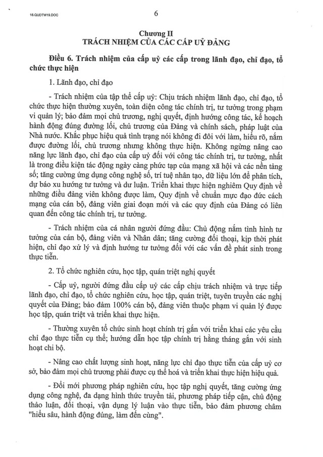 TOÀN VĂN: Quy định số 19-QĐ/TW về công tác chính trị, tư tưởng trong Đảng- Ảnh 7.