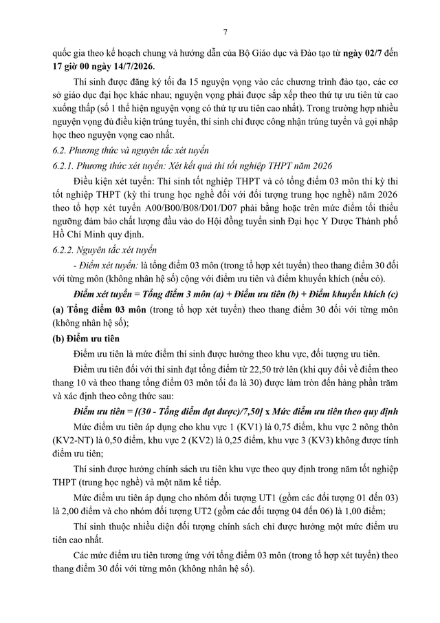 TUYỂN SINH 2026: Phương thức, chỉ tiêu tuyển sinh của Đại học Y Dược TP HCM- Ảnh 7. TUYỂN SINH 2026: Phương thức, chỉ tiêu tuyển sinh của Đại học Y Dược TP HCM- Ảnh 7.