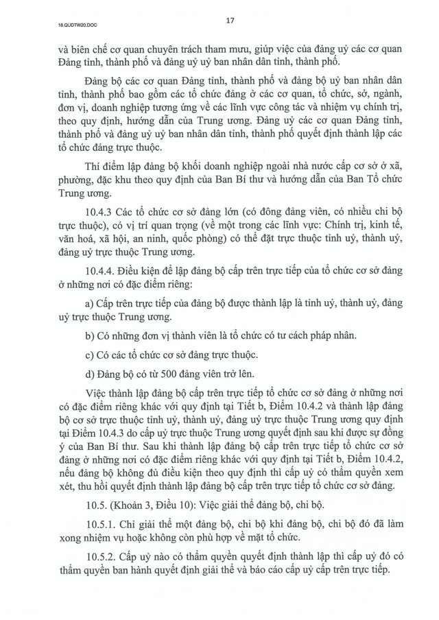 QUY ĐỊNH SỐ 20-QĐ/TW VỀ THI HÀNH ĐIỀU LỆ ĐẢNG- Ảnh 18. QUY ĐỊNH SỐ 20-QĐ/TW VỀ THI HÀNH ĐIỀU LỆ ĐẢNG- Ảnh 18.