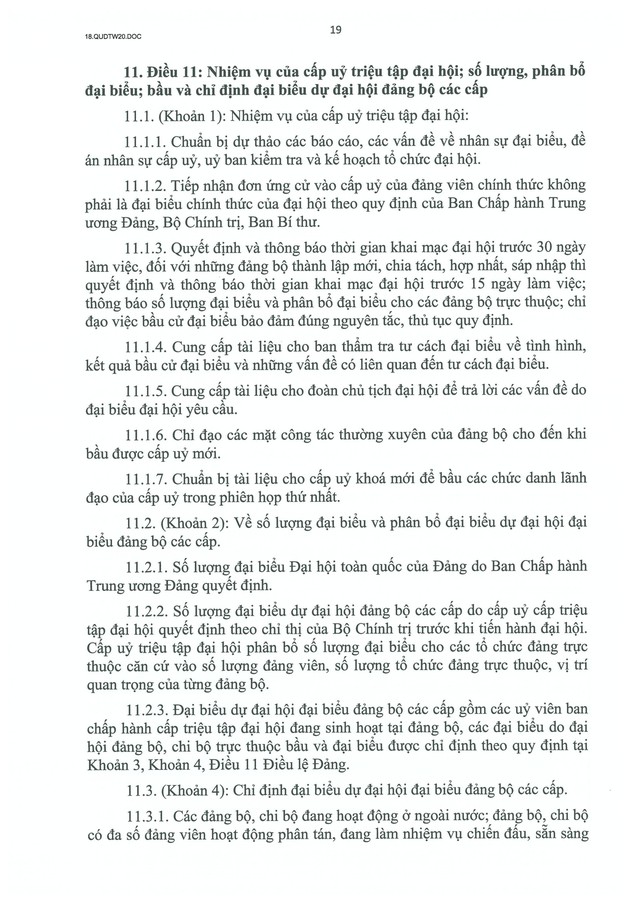 QUY ĐỊNH SỐ 20-QĐ/TW VỀ THI HÀNH ĐIỀU LỆ ĐẢNG- Ảnh 20. QUY ĐỊNH SỐ 20-QĐ/TW VỀ THI HÀNH ĐIỀU LỆ ĐẢNG- Ảnh 20.