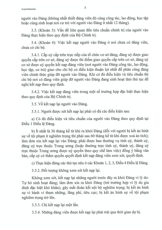 QUY ĐỊNH SỐ 20-QĐ/TW VỀ THI HÀNH ĐIỀU LỆ ĐẢNG- Ảnh 4. QUY ĐỊNH SỐ 20-QĐ/TW VỀ THI HÀNH ĐIỀU LỆ ĐẢNG- Ảnh 4.