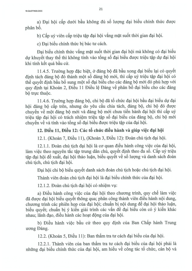 QUY ĐỊNH SỐ 20-QĐ/TW VỀ THI HÀNH ĐIỀU LỆ ĐẢNG- Ảnh 22. QUY ĐỊNH SỐ 20-QĐ/TW VỀ THI HÀNH ĐIỀU LỆ ĐẢNG- Ảnh 22.