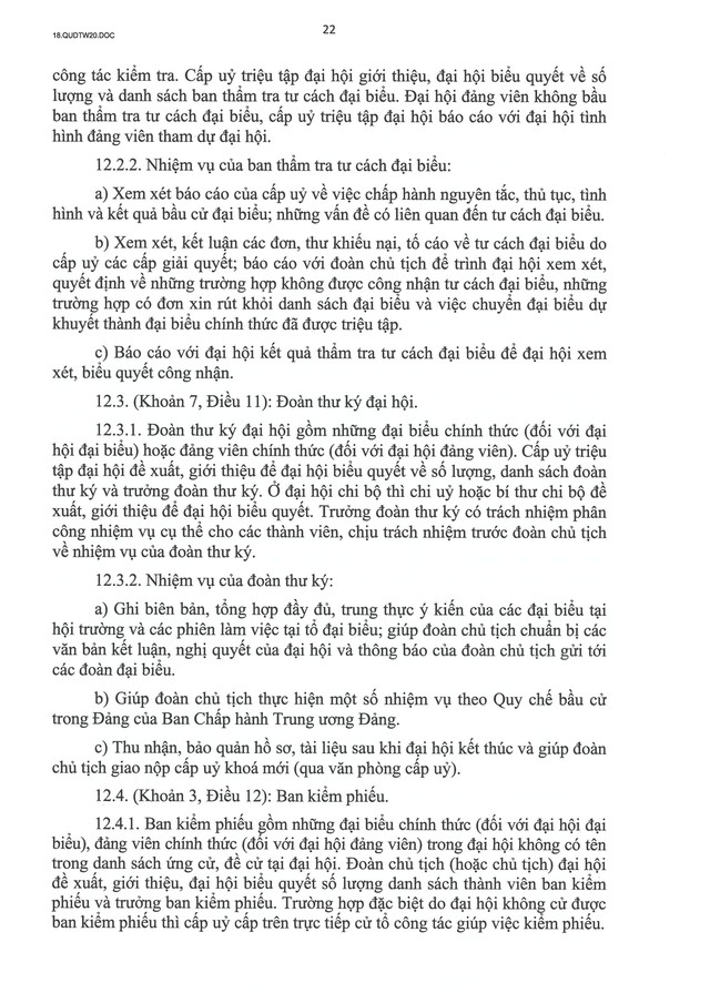 QUY ĐỊNH SỐ 20-QĐ/TW VỀ THI HÀNH ĐIỀU LỆ ĐẢNG- Ảnh 23. QUY ĐỊNH SỐ 20-QĐ/TW VỀ THI HÀNH ĐIỀU LỆ ĐẢNG- Ảnh 23.