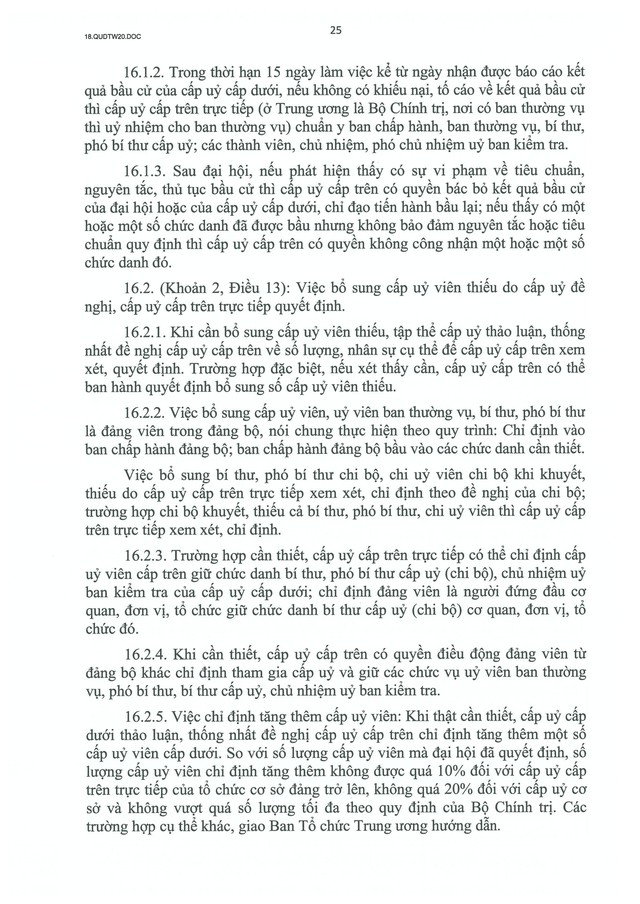 QUY ĐỊNH SỐ 20-QĐ/TW VỀ THI HÀNH ĐIỀU LỆ ĐẢNG- Ảnh 26. QUY ĐỊNH SỐ 20-QĐ/TW VỀ THI HÀNH ĐIỀU LỆ ĐẢNG- Ảnh 26.